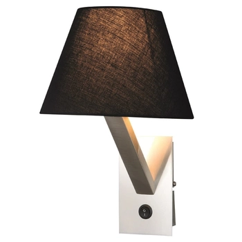 Abażurowy kinkiet ORLANDO 5103W/BLNM Maxlight satyna metal czarny