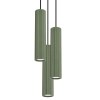 Podłużna lampa wisząca KARBON SL.1614 potrójne tubki nad stół oliwkowe