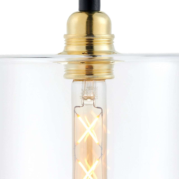 Loftowa LAMPA wisząca LONGIS 10874105 Kaspa szklana OPRAWA skandynawski ZWIS okrągły złoty przezroczysty czarny