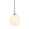 Zwisająca lampa Deore PND-5578-1S-BRO-BK Italux kula szklana biała złota czarna