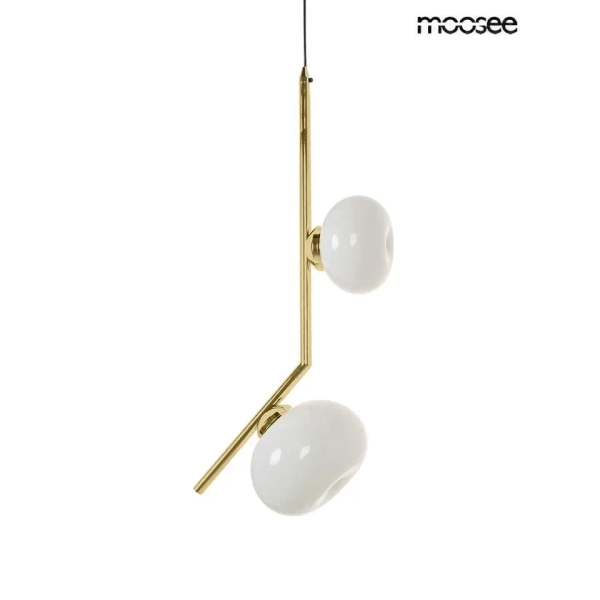 Wisząca lampa RUGIA złota biała MSE1501100490 2xG9 szklana nad stół