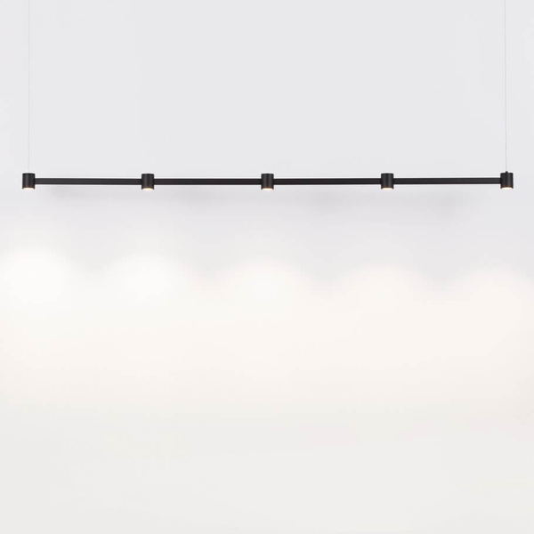 Zwisająca lampa z reflektorkami PISCO LE44356 LED 30W 3000K czarna