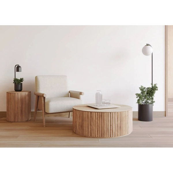 Dekoracyjna lampa podłogowa Botanica Wood 41120119 Kaspa kula biała czarna