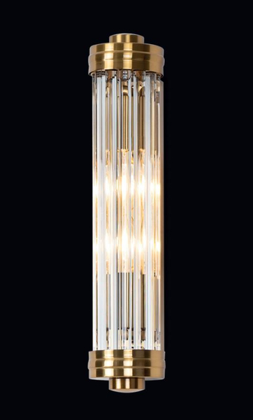 Kinkiet LAMPA ścienna FLORENCE W0240 Maxlight szklana OPRAWA okrągła glamour mosiądz przezroczysta