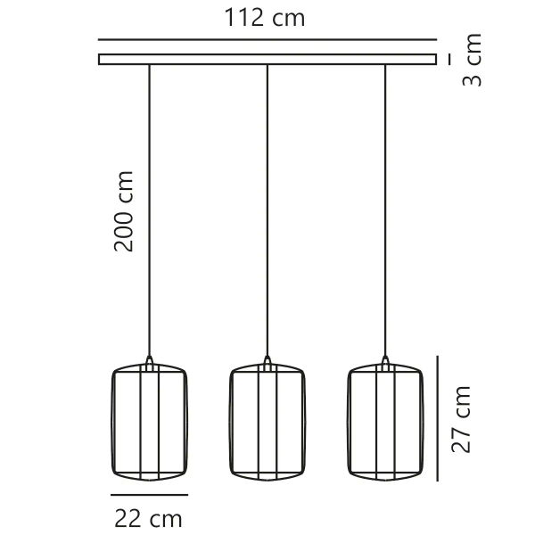 Potrójna lampa wisząca Cardine 2312443001 papier nad stół biały