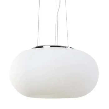 Wisząca lampa okrągła Inez do przedpokoju biała chrom