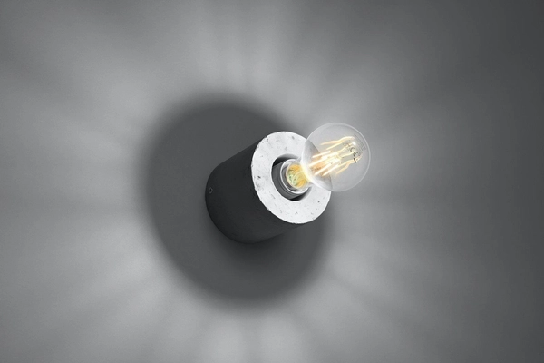 Kinkiet LAMPA ścienna SL.0679 okrągła OPRAWA betonowa tuba szara