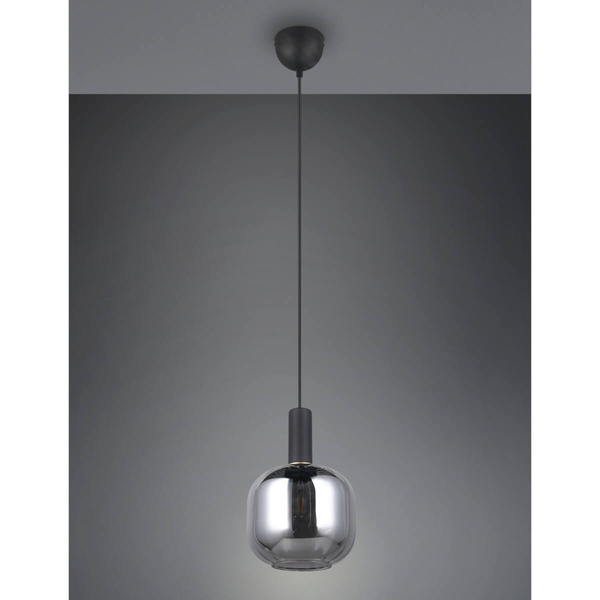Przydymiona lampa wisząca DIVA 319800132 Trio do kuchni przydymiony czarny