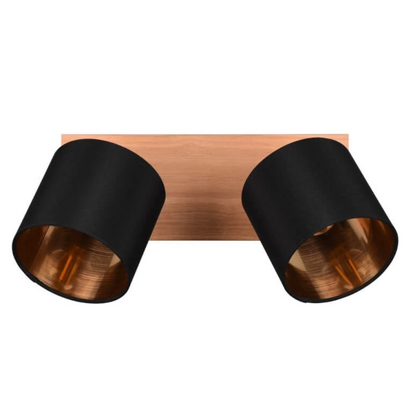 Podwójna lampa sufitowa z regulacją Tommy R81332030 drewniany czarny złoty