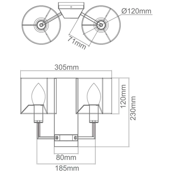Kinkiet LAMPA ścienna Casa Cromo Parette Orlicki Design abażurowa OPRAWA tuby kremowe chrom