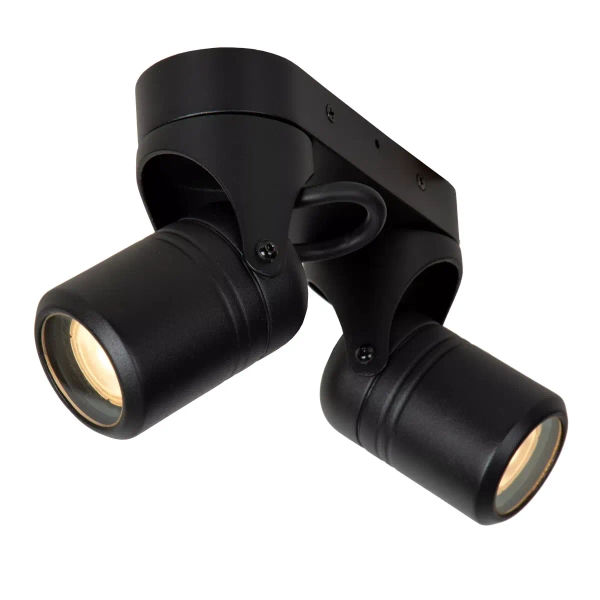 Podwójny reflektorek sufitowy Niort 14825/02/30 Lucide IP44 ruchomy czarny