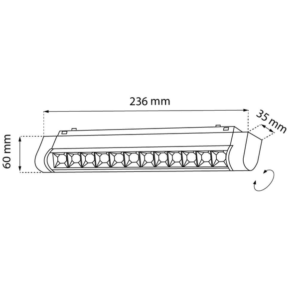 Reflektorowa lampa na szyny Komatsu 6059 LED 12W 3000K punktowa czarny