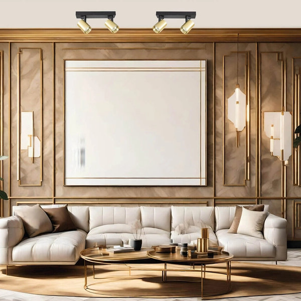 Metalowa lampa nasufitowa Volf ML0680 Milagro z regulacją czarny złoty