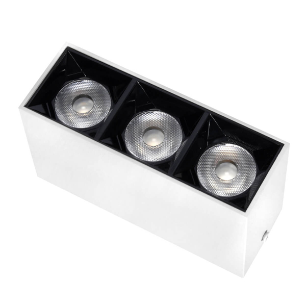 Prostokątna lampa sufitowa 1056 Domeno LED 9W 4000K do salonu biała