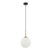 Zwisająca lampa Deore PND-5578-1S-BRO-BK Italux kula szklana biała złota czarna