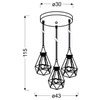 Industrialna lampa wisząca Graf 33-62918 druciana czarna