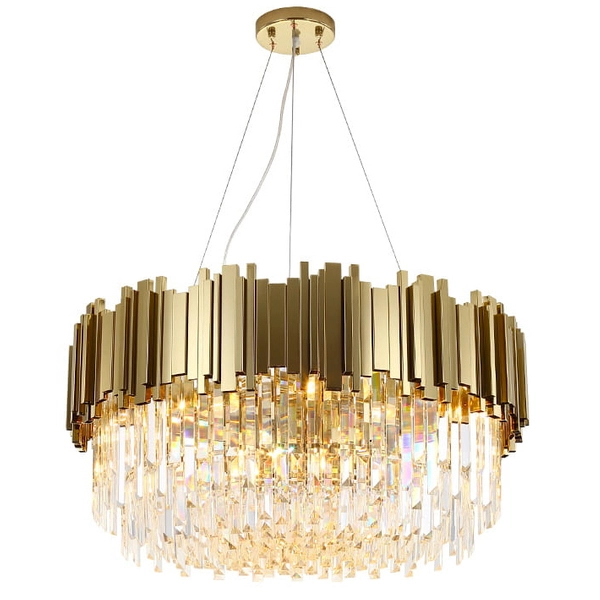 Wisząca lampa salonowa Pipe CGPIPORGCRYST45 Copel crystals mosiądz