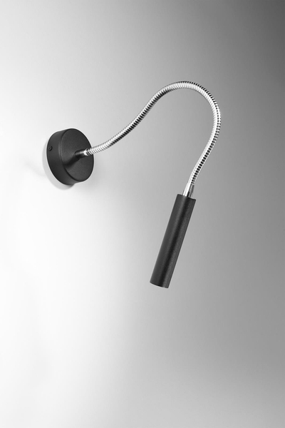 Regulowana LAMPA ścienna SL.0910 metalowa OPRAWA kinkiet na peszlu czarna