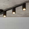 Przysufitowa lampa hotelowa Sky tuby czarne na listwie