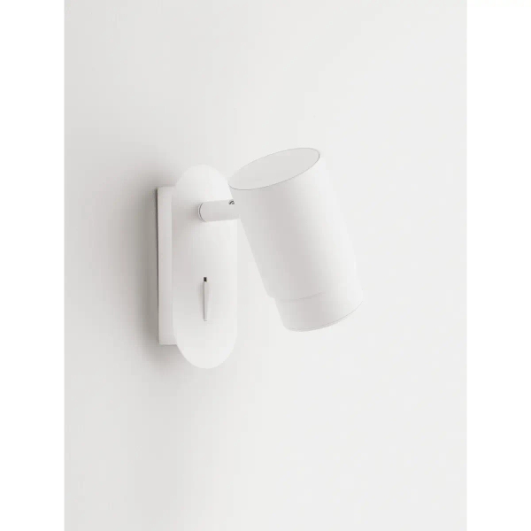 Regulowana lampa ścienna do salonu JAVERTO LE45536 tuba metalowa biała