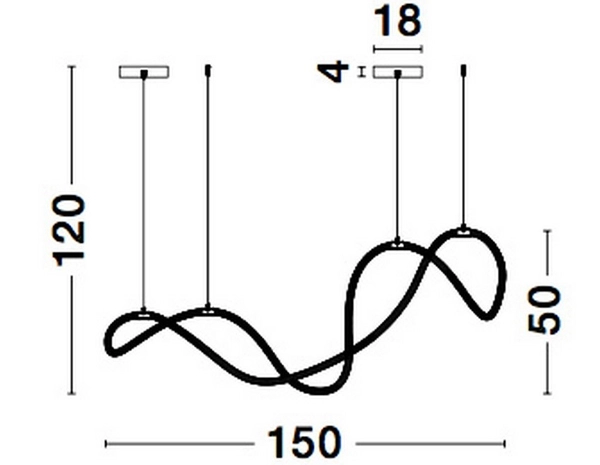 Złota lampa wisząca Dean zwis ledowy 57W 3000K nad stół spirala