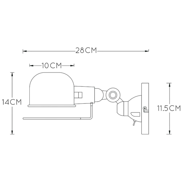 Industrialna LAMPA ścienna HONORE  45252/01/97 Lucide metalowa OPRAWA kinkiet rdzawy brąz szary