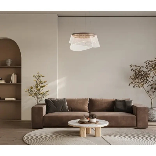 Wisząca lampa Foren PND-59178-47W-3K Italux LED 47W 3000K brązowy przezroczysty