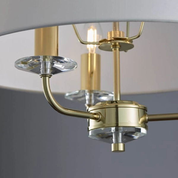 Wisząca lampa Nixon 70560 Endon z abażurem mosiądz ecru