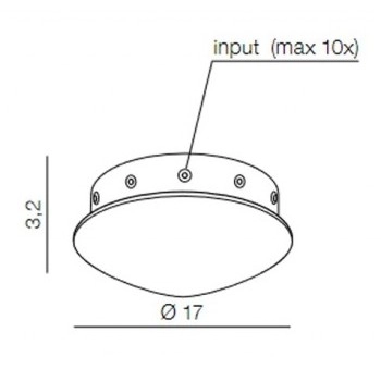 Metalowa podsufitka Ziko AZ2905 Azzardo okrąła 10 wejść czarna