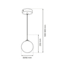 Wisząca lampa kulista Reflex MLP8414 przydymiona złota