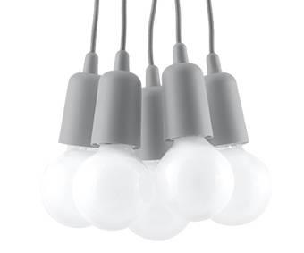 LAMPA wisząca SL.0577 pająk OPRAWKA industrialny ZWIS szary