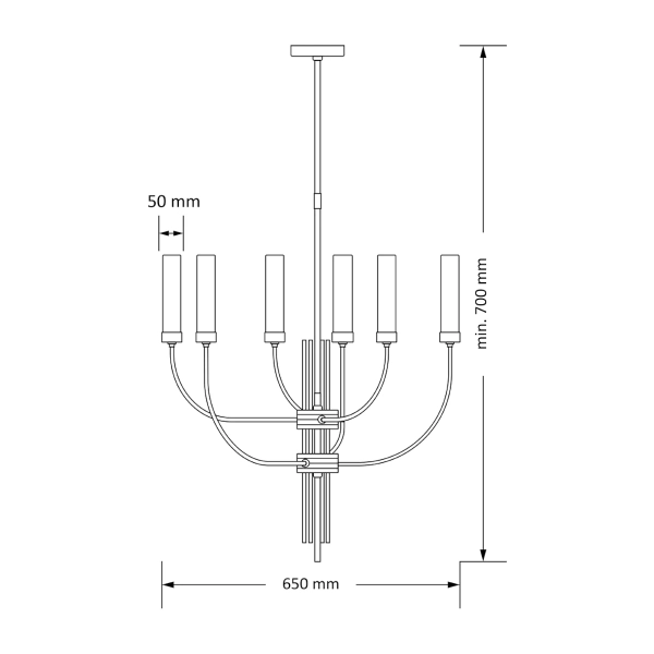 Klasyczny żyrandol Mussa MUS-ZW-6 (P) do jadalni mosiądz biały