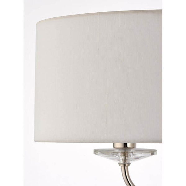 Lampa stojąca Nixon 60803 Endon podwójna owalna klosz ecru nikiel