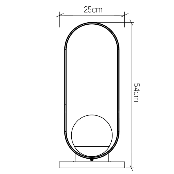 Owalna lampa stołowa Sfera QN-SFERA-TL-L-TEAK kula na komodę brązowy biały