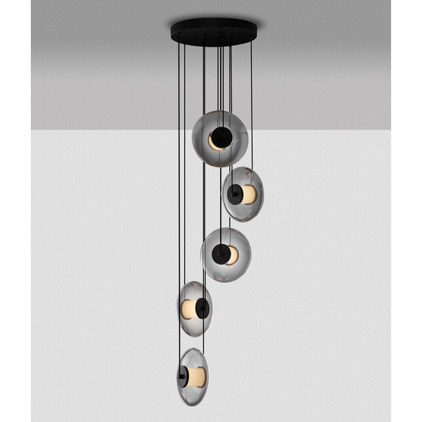Lampa wisząca do salonu HUACARAJE LE44830 LED 40W 3000K kaskada przydymiona czarna