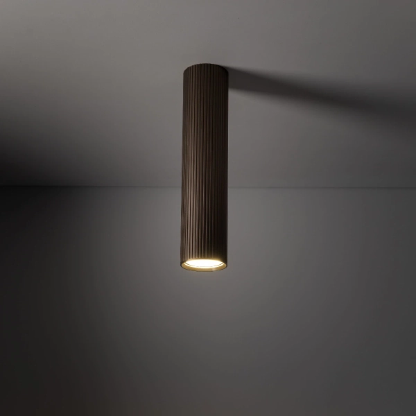 Nowoczesna sufitowa lampa Tube 11029 tuba żebrowana brązowy