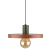 Lampa zwisająca do salonu Sila 10749 dysk metalowy zielony