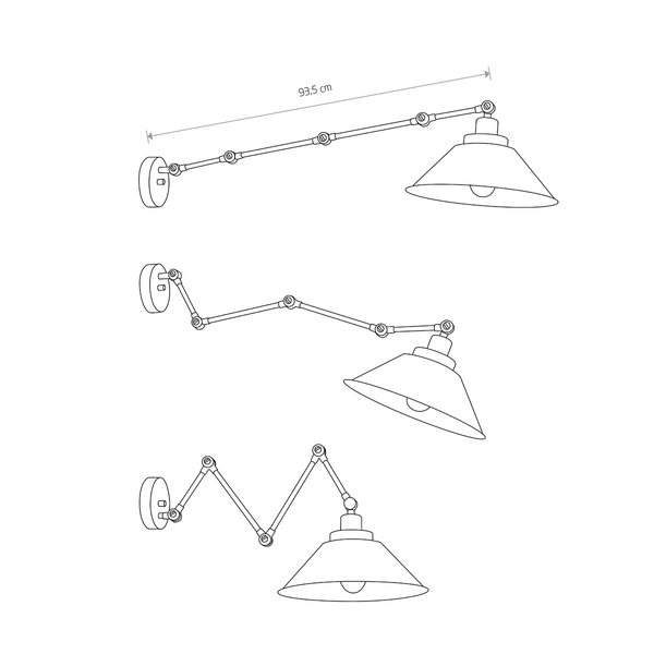 Kierunkowa lampa ścienna Pantograph 9126 metalowa do sypialni