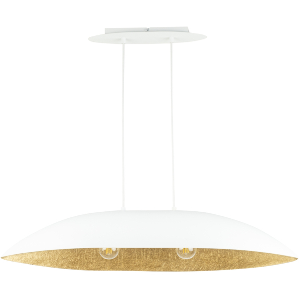 Wisząca lampa do jadalni Gondola M 40637 Sigma z żywicy biała złota