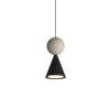 Wisząca lampa nowoczesna BINGO czarna szara P0683 1xLED 8W 3000K trawertyn kula