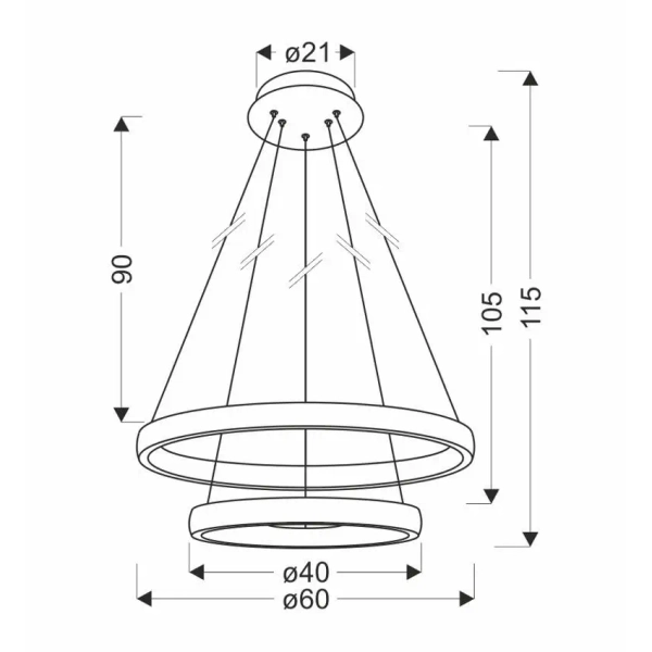 Pierścieniowa lampa wisząca Hashim 32-28433 LED 34+22W 4000K nad stół złota