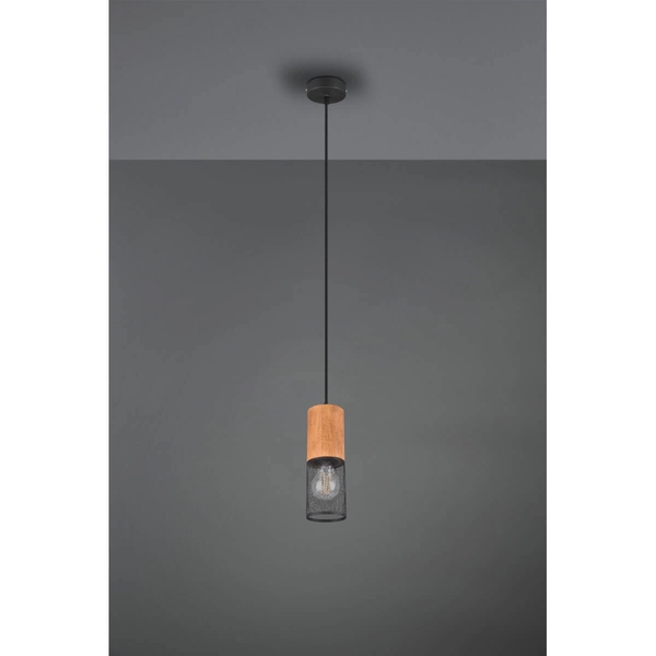 Pojedyncza lampa wisząca Tosh 304300132 tubka czarna brązowa