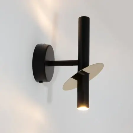 Lampa ścienna do salonu Sopel Ring 41227 punktowy tuba czarna złota