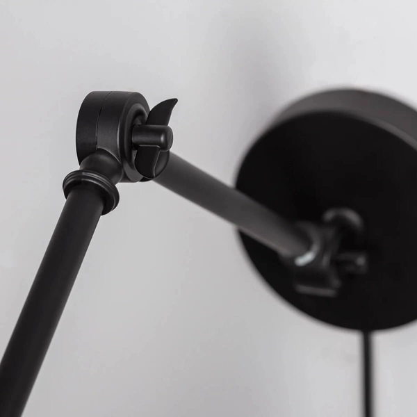 Kinkiet ścienny z regulacją Retro ABR-RRB-C-E14 Abruzzo do czytania czarny