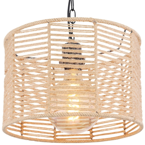 Wisząca LAMPA skandynawska HALIA 15672H Globo metalowa OPRAWA loftowy ZWIS okrągły brązowy czarny