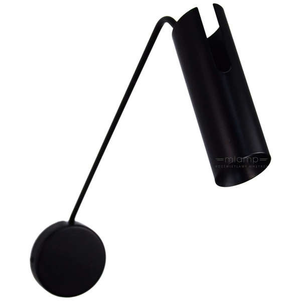 Kinkiet LAMPA ścienna FUTURO LP-17001/1WL BK Light prestige metalowa OPRAWA tuba na wysięgniku czarna