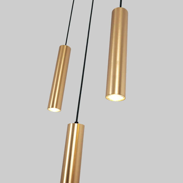 Lampa zwisająca na listwie Spoti ABR-ZLW3T-Z Abruzzo tuby złota czarna