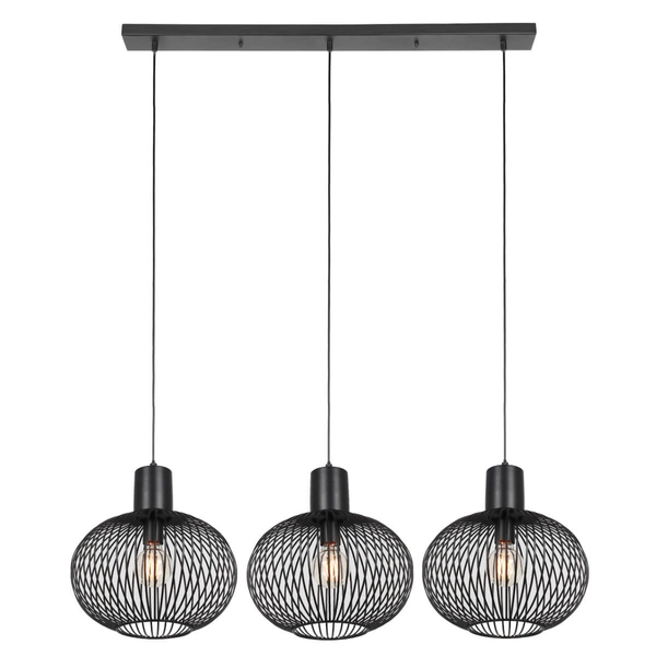 Lampa wisząca na belce GILA 365700332 Trio druciana metalowa czarny