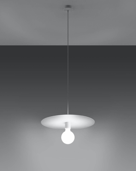 LAMPA wisząca SL.0852 metalowa OPRAWA loftowy ZWIS dysk biały