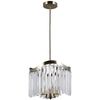 LAMPA wisząca SABRIGA PND-44544-3 Italux glamour OPRAWA metalowy ZWIS kryształki brąz przezroczyste